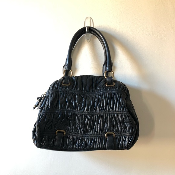 BCBGirls Handbags - BCBG Girls Black leather ruched purse